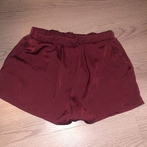 Forever21 satin burgundy shorts.